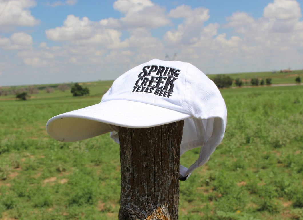 Spring Creek Texas Beef White Embroidered Cap