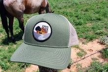 Load image into Gallery viewer, Spring Creek Texas Beef Olive Green/Tan Trucker Cap with Patch
